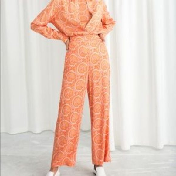& other stories high waisted paisley trousers size 6 - Picture 1 of 7